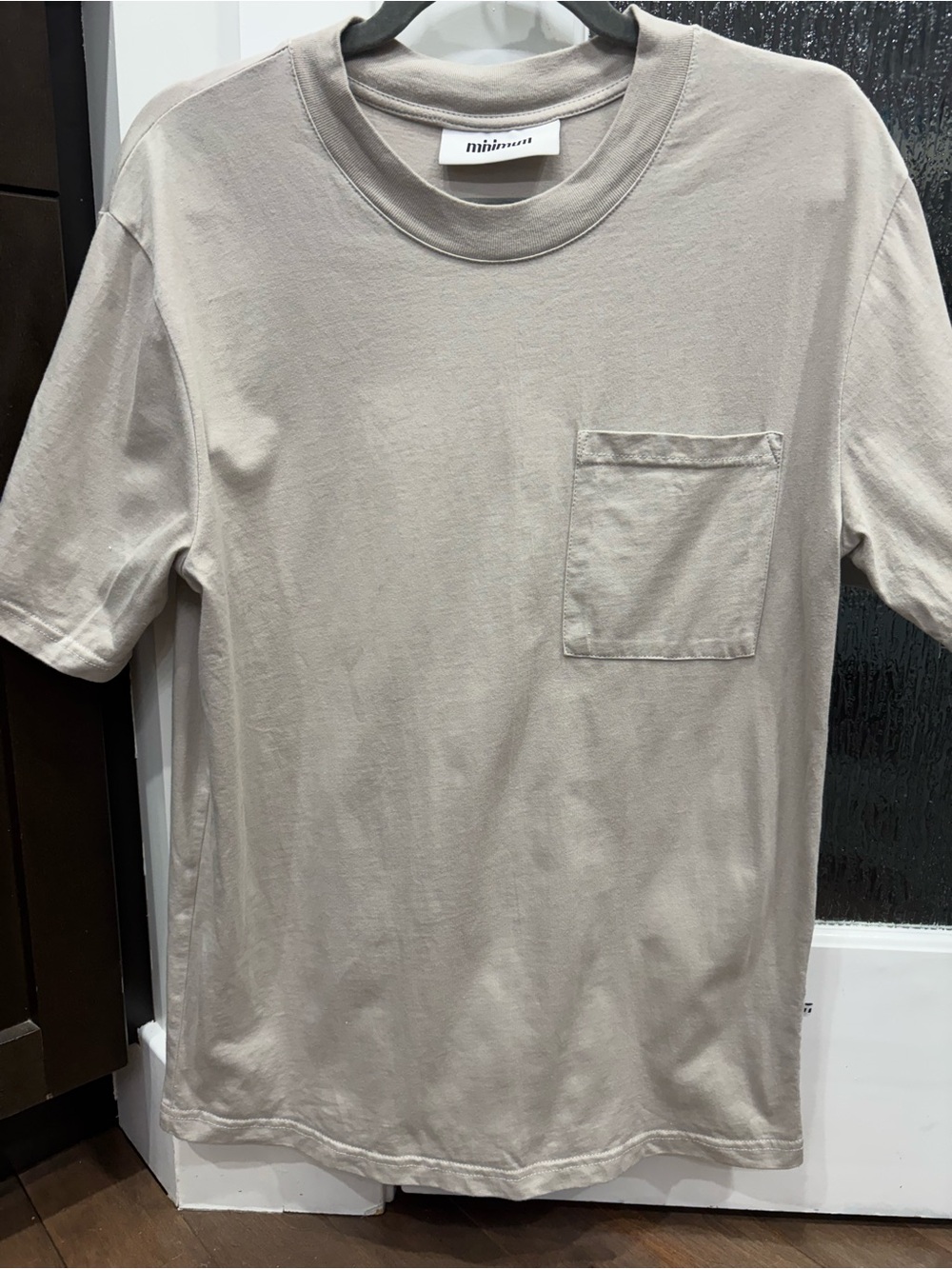 Minimum Short-Sleeve Pocket Tee in Light Taupe